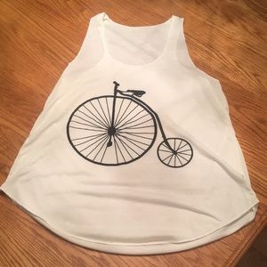 Bicycle Penny Farther White Tank Top